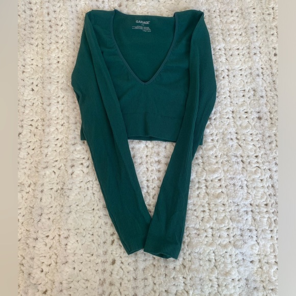 Garage Long Sleeve Seamless Top - Dark Green - Picture 4 of 7